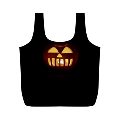 Funny Spooky Scary Halloween Pumpkin Jack O Lantern Full Print Recycle Bag (m) by HalloweenParty