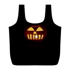 Funny Spooky Scary Halloween Pumpkin Jack O Lantern Full Print Recycle Bag (l)