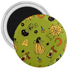 Funny Scary Spooky Halloween Party Design 3  Magnets by HalloweenParty