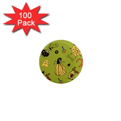 Funny Scary Spooky Halloween Party Design 1  Mini Magnets (100 Pack)  by HalloweenParty