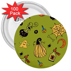 Funny Scary Spooky Halloween Party Design 3  Buttons (100 Pack) 