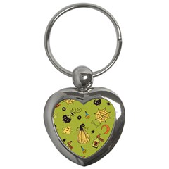 Funny Scary Spooky Halloween Party Design Key Chains (heart)  by HalloweenParty