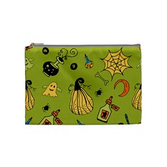 Funny Scary Spooky Halloween Party Design Cosmetic Bag (medium)