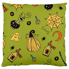 Funny Scary Spooky Halloween Party Design Large Cushion Case (one Side) by HalloweenParty