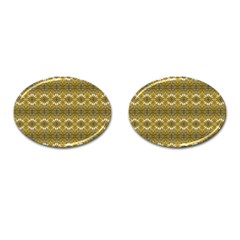 Golden Ornate Pattern Cufflinks (oval) by dflcprintsclothing