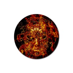 Vulcano Poster Artwork Rubber Round Coaster (4 Pack)  by dflcprintsclothing