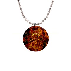 Vulcano Poster Artwork 1  Button Necklace by dflcprintsclothing