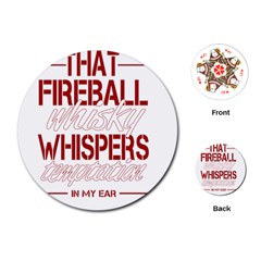 Fireball Whiskey Shirt Solid Letters 2016 Playing Cards (round)