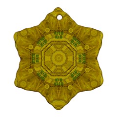 Sunshine Feathers And Fauna Ornate Snowflake Ornament (two Sides) by pepitasart