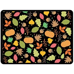 Thanksgiving Pattern Double Sided Fleece Blanket (large)  by Valentinaart