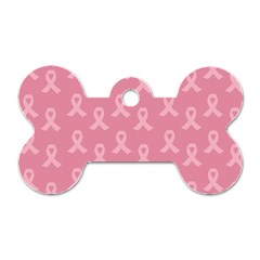 Pink Ribbon - Breast Cancer Awareness Month Dog Tag Bone (two Sides)