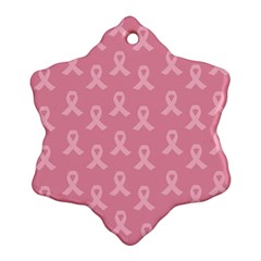 Pink Ribbon - Breast Cancer Awareness Month Ornament (snowflake) by Valentinaart