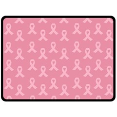 Pink Ribbon - Breast Cancer Awareness Month Double Sided Fleece Blanket (large)  by Valentinaart