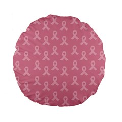 Pink Ribbon - Breast Cancer Awareness Month Standard 15  Premium Flano Round Cushions by Valentinaart