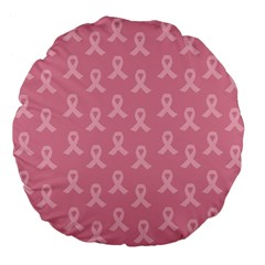 Pink Ribbon - Breast Cancer Awareness Month Large 18  Premium Flano Round Cushions by Valentinaart