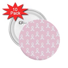Pink Ribbon - Breast Cancer Awareness Month 2 25  Buttons (10 Pack)  by Valentinaart