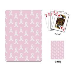 Pink Ribbon - Breast Cancer Awareness Month Playing Cards Single Design by Valentinaart