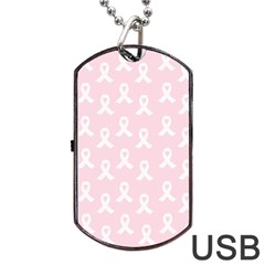 Pink Ribbon - Breast Cancer Awareness Month Dog Tag Usb Flash (two Sides) by Valentinaart