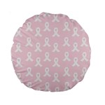 Pink Ribbon - breast cancer awareness month Standard 15  Premium Round Cushions Back