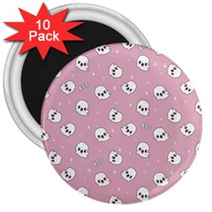 Cute Kawaii Ghost Pattern 3  Magnets (10 Pack)  by Valentinaart