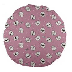 Cute Kawaii Ghost Pattern Large 18  Premium Flano Round Cushions by Valentinaart