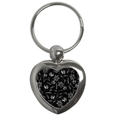 Human Skeleton Pattern - Halloween  Key Chains (heart)  by Valentinaart