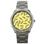 Corn pattern Sport Metal Watch Front