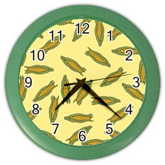 Corn Pattern Color Wall Clock by Valentinaart