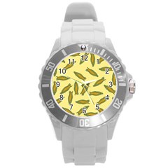 Corn Pattern Round Plastic Sport Watch (l) by Valentinaart