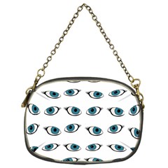 Blue Eyes Pattern Chain Purse (one Side) by Valentinaart