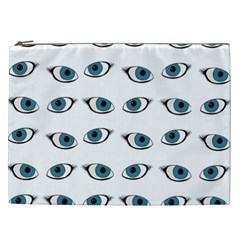 Blue Eyes Pattern Cosmetic Bag (xxl) by Valentinaart