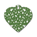 Christmas pattern Dog Tag Heart (Two Sides) Back