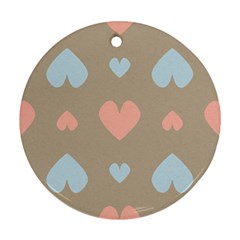 Hearts Heart Love Romantic Brown Ornament (round)