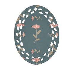 Florets Roses Rose Flowers Flower Oval Filigree Ornament (two Sides)