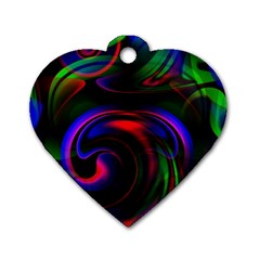 Swirl Background Design Colorful Dog Tag Heart (one Side)