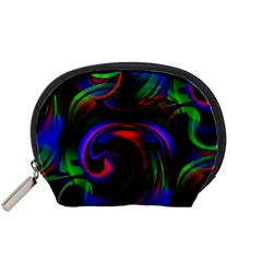 Swirl Background Design Colorful Accessory Pouch (small) by Sapixe