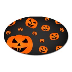 Halloween Pumpkin Autumn Fall Oval Magnet by Sapixe