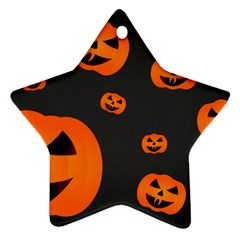 Halloween Pumpkin Autumn Fall Star Ornament (two Sides)