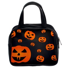 Halloween Pumpkin Autumn Fall Classic Handbag (two Sides) by Sapixe