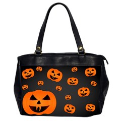 Halloween Pumpkin Autumn Fall Oversize Office Handbag (2 Sides)