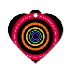 Neon Light Abstract Pattern Lines Dog Tag Heart (two Sides)