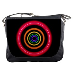 Neon Light Abstract Pattern Lines Messenger Bag by Sapixe