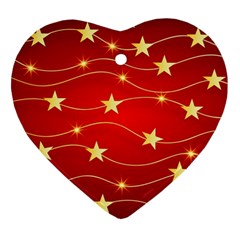 Stars Background Christmas Decoration Ornament (heart) by Sapixe