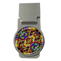 Color Mosaic Background Wall Money Clips (round)  by Sapixe