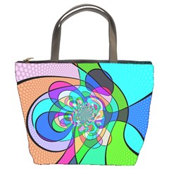 Retro Wave Background Pattern Bucket Bag by Sapixe