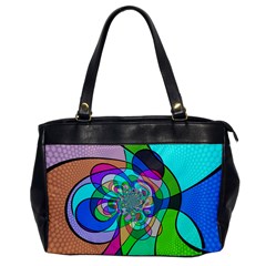 Retro Wave Background Pattern Oversize Office Handbag by Sapixe