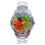 Texture Art Color Pattern Stainless Steel Analogue Watch Front