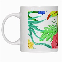 Leaves Tropical Nature Green Plant White Mugs