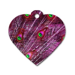 Peacock Feathers Color Plumage Dog Tag Heart (one Side) by Sapixe