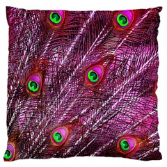 Peacock Feathers Color Plumage Standard Flano Cushion Case (two Sides)